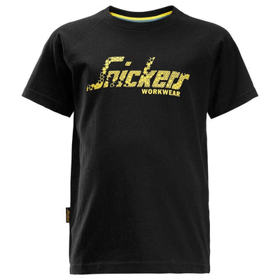 Snickers 7510 Junior Logo Childrens T Shirt Black Main #colour_black