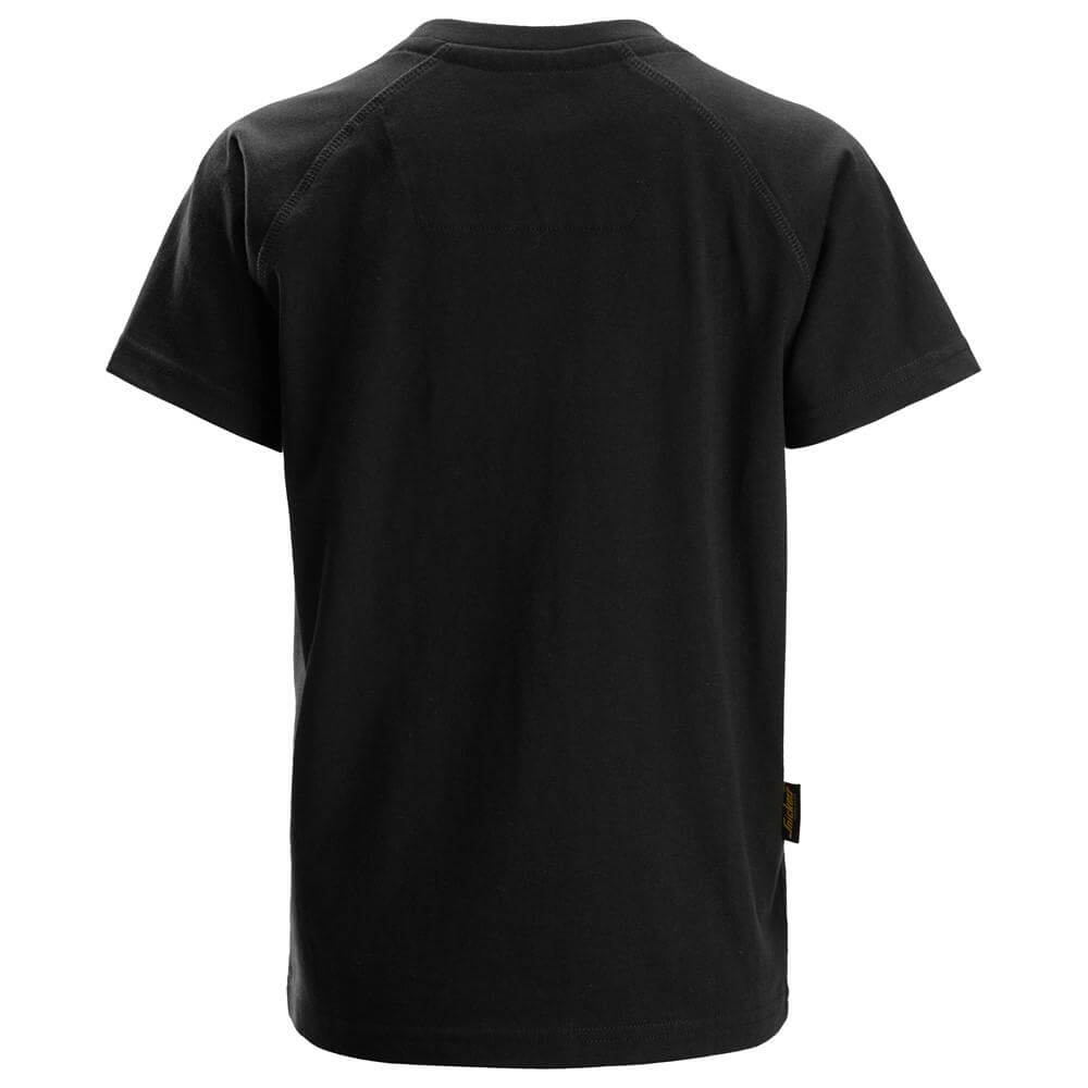 Snickers 7510 Junior Logo Childrens T Shirt Black back #colour_black