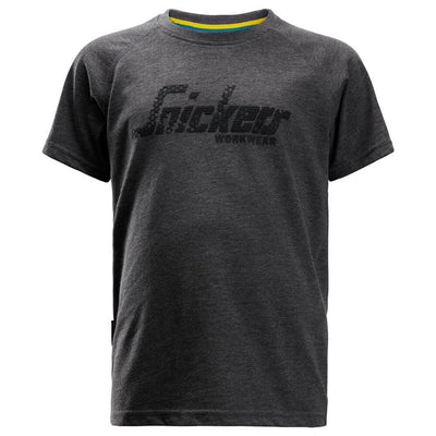 Snickers 7510 Junior Logo Childrens T Shirt Dark Blue Melange Main #colour_dark-blue-melange