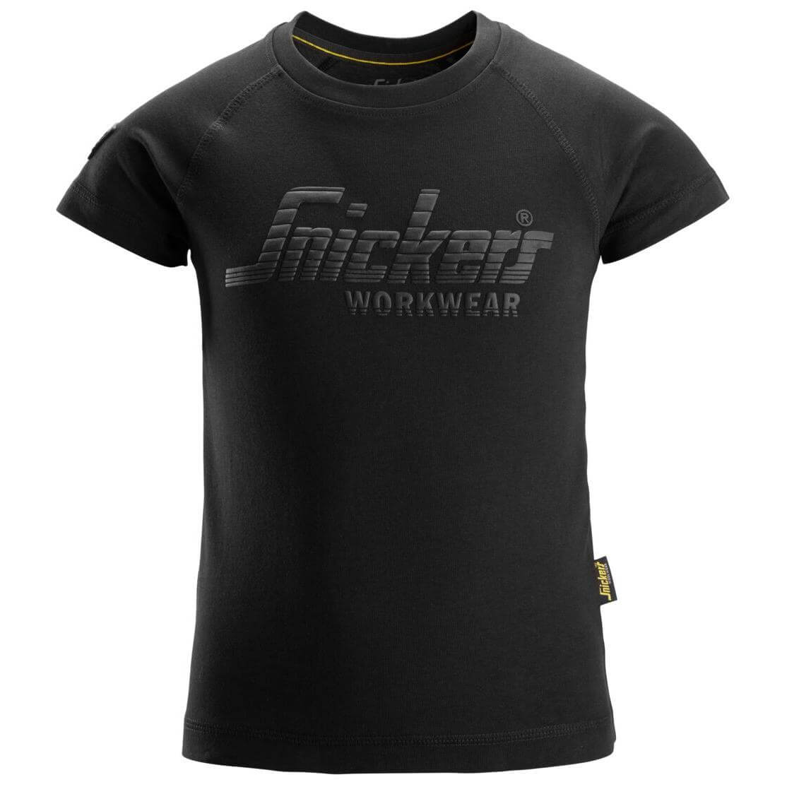 Snickers 7514 Junior Logo Childrens T shirt Black Main #colour_black