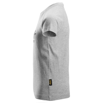 Snickers 7514 Junior Logo Childrens T shirt Grey Melange left #colour_grey-melange