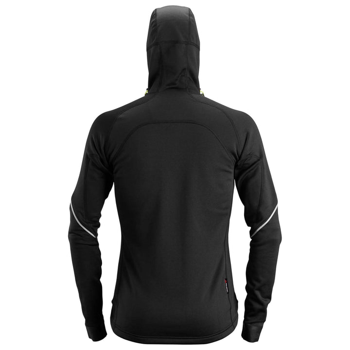 Snickers 8002 FlexiWork PolartecPower Stretch 2.0 Full Zip Fleece Hoodie Black back #colour_black