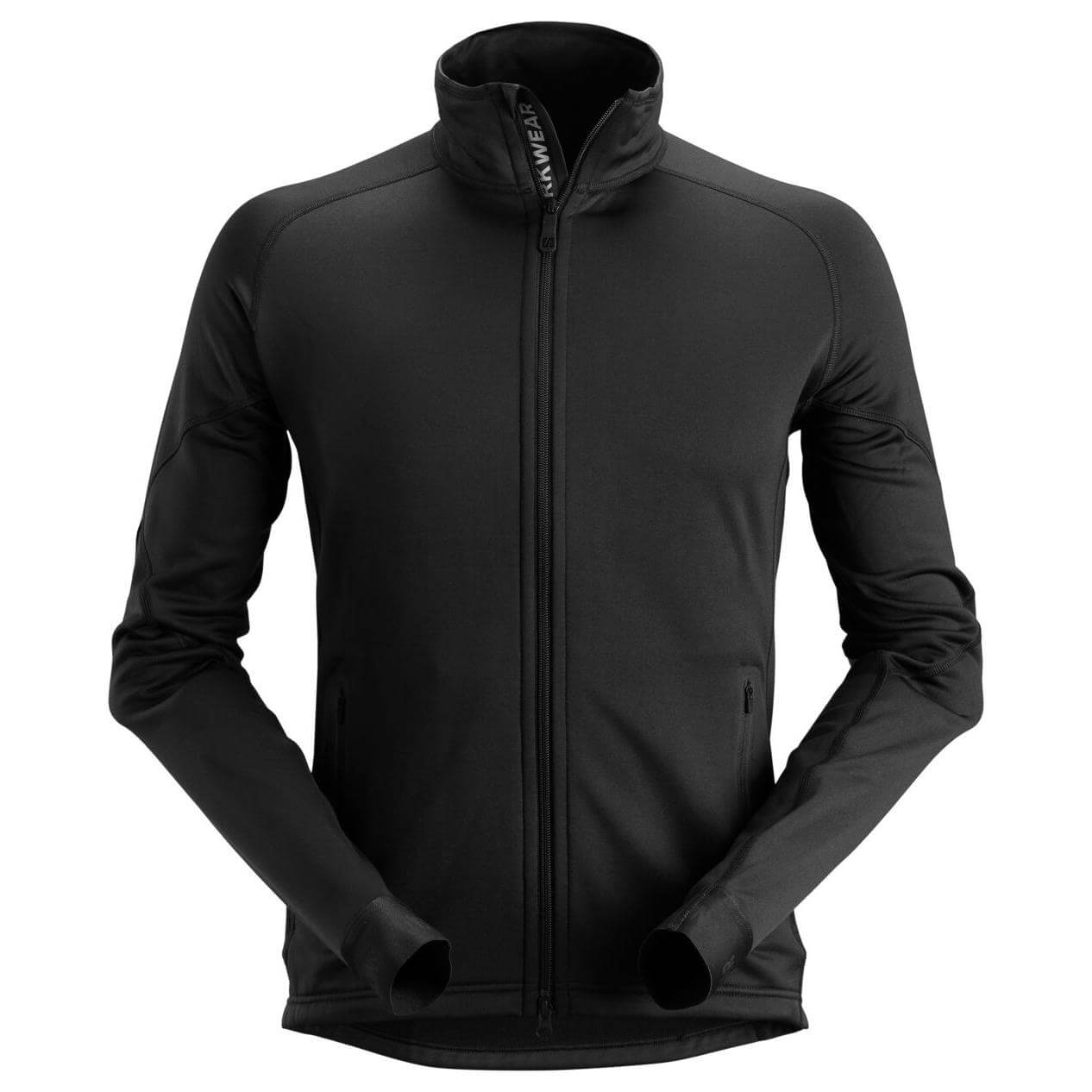 Snickers 8003 FlexiWork PolartecPower Stretch 2.0 Full Zip Fleece Jacket Black Main #colour_black