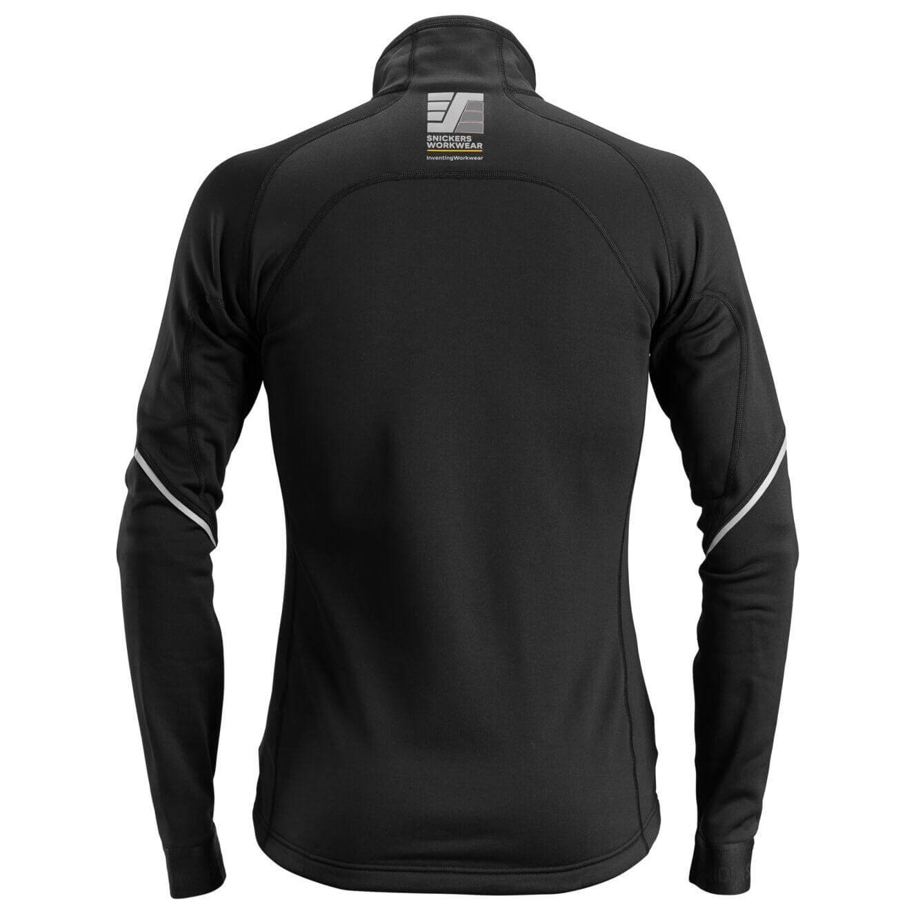 Snickers 8003 FlexiWork PolartecPower Stretch 2.0 Full Zip Fleece Jacket Black back #colour_black