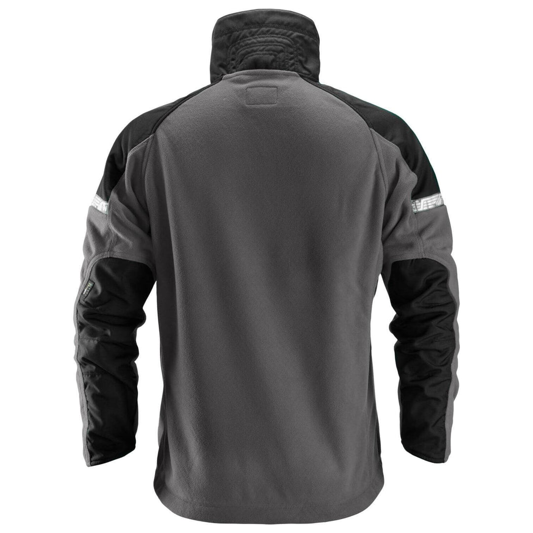 Snickers 8005 AllroundWork Windproof Fleece Jacket Steel Grey Black back #colour_steel-grey-black