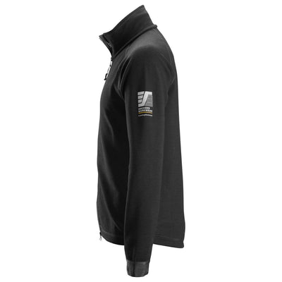 Snickers 8019 AllroundWork Midlayer Wool Full Zip Jacket Black left #colour_black