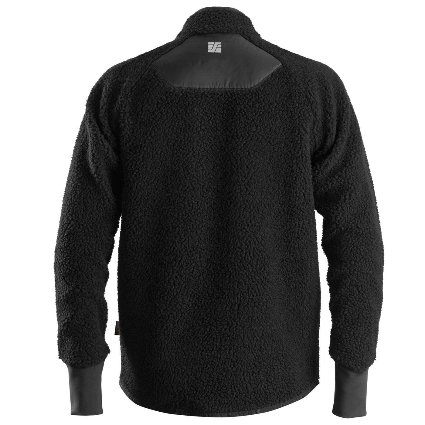 Snickers 8021 AllroundWork Full Zip Pile Jacket Black Black back #colour_black-black