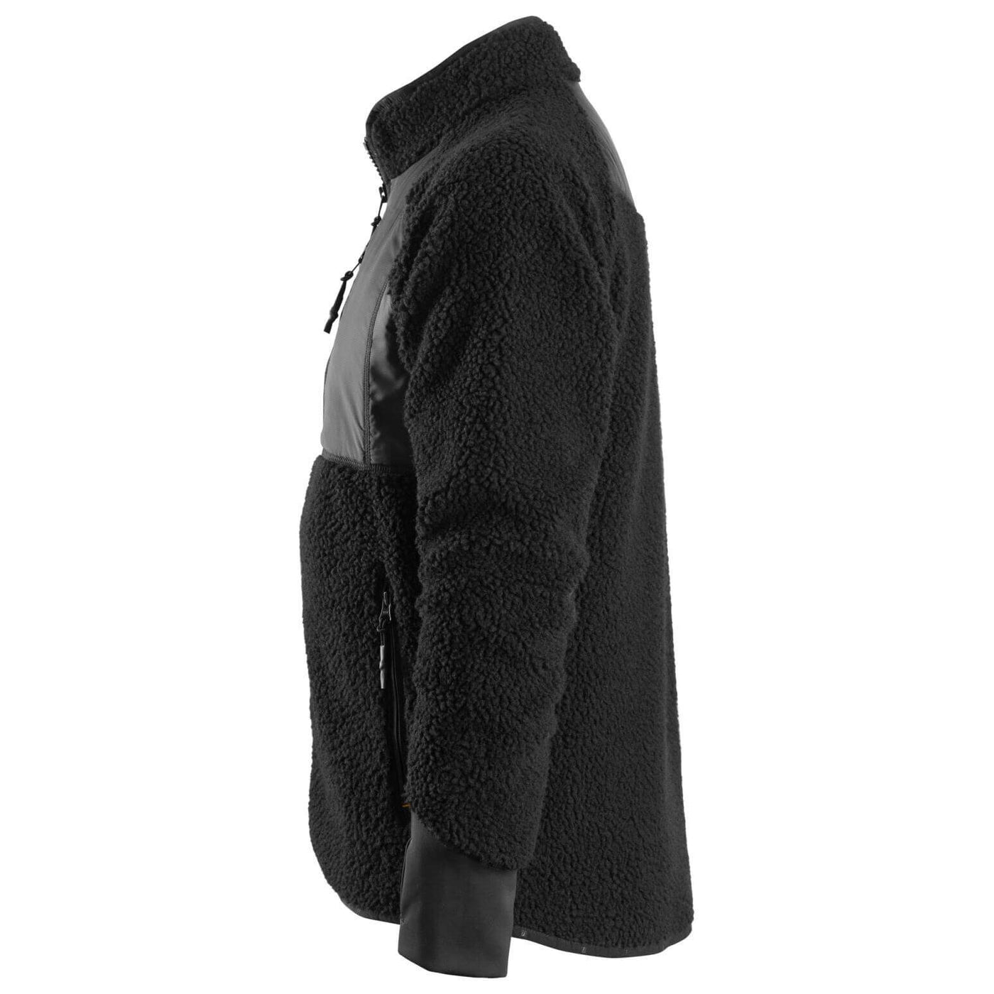 Snickers 8021 AllroundWork Full Zip Pile Jacket Black Black left #colour_black-black