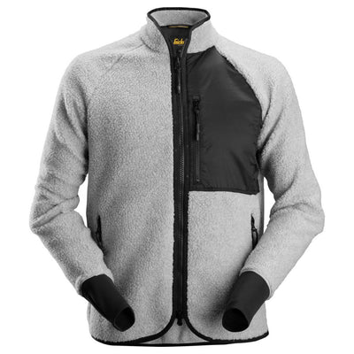 Snickers 8021 AllroundWork Full Zip Pile Jacket Grey Melange Black Main #colour_grey-melange-black