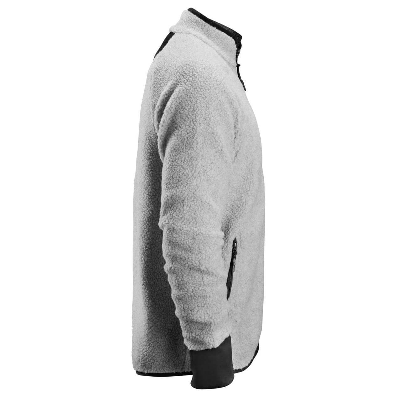 Snickers 8021 AllroundWork Full Zip Pile Jacket Grey Melange Black right #colour_grey-melange-black