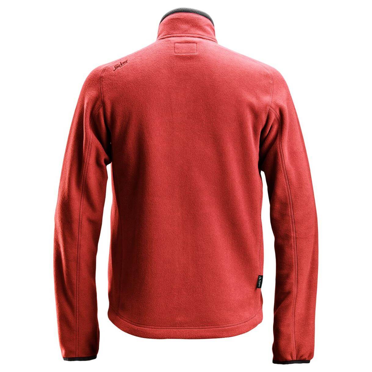 Snickers 8022 AllroundWork Warm Lightweight Fleece Jacket Chili Red Black back #colour_chili-red-black
