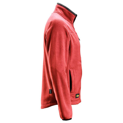 Snickers 8022 AllroundWork Warm Lightweight Fleece Jacket Chili Red Black right #colour_chili-red-black