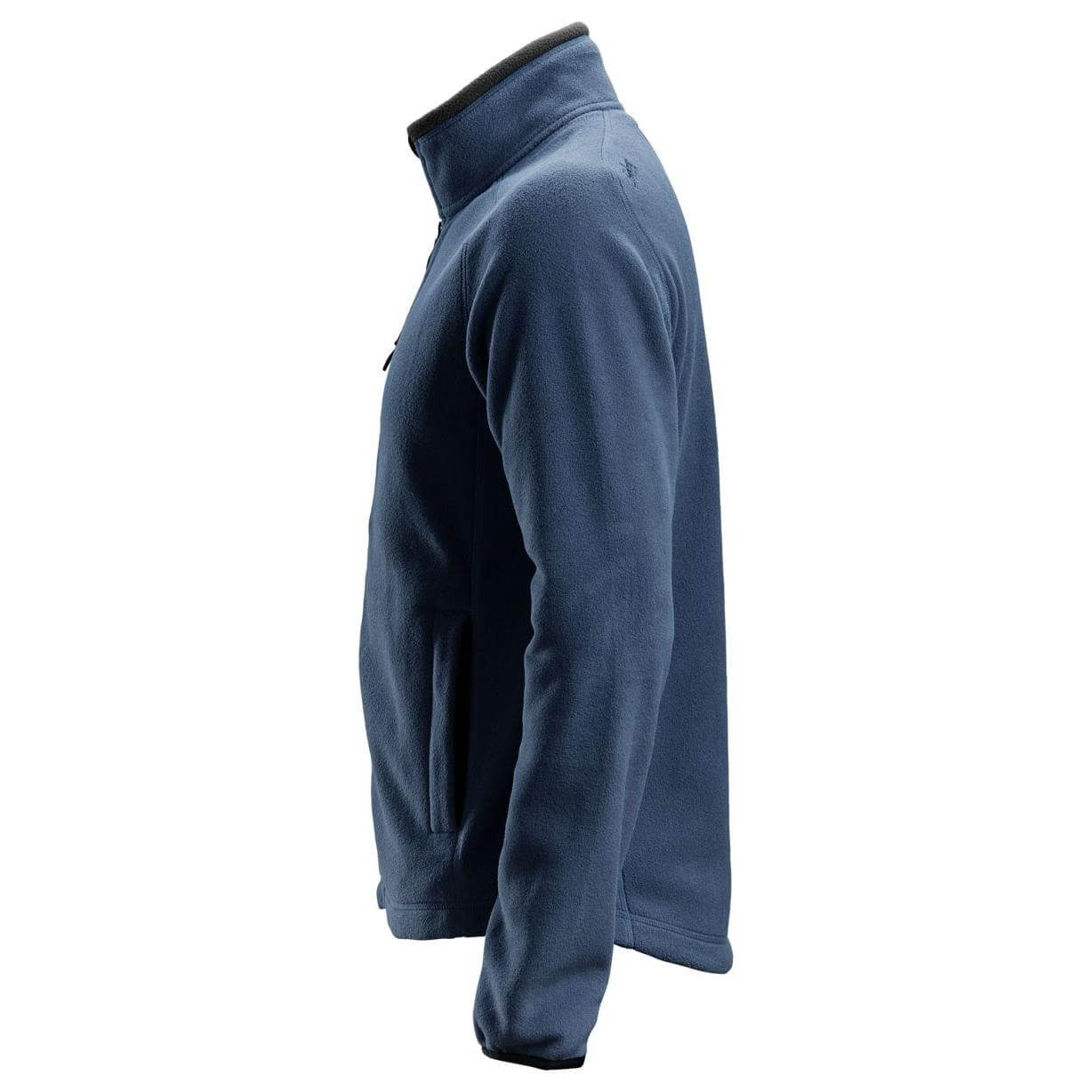 Snickers 8022 AllroundWork Warm Lightweight Fleece Jacket Navy Black left #colour_navy-black