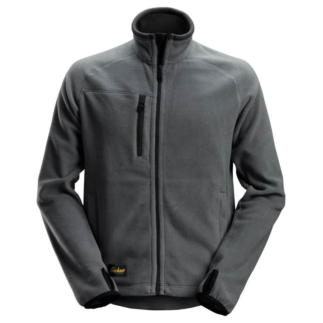 Snickers 8022 AllroundWork Warm Lightweight Fleece Jacket Steel Grey Black Main #colour_steel-grey-black