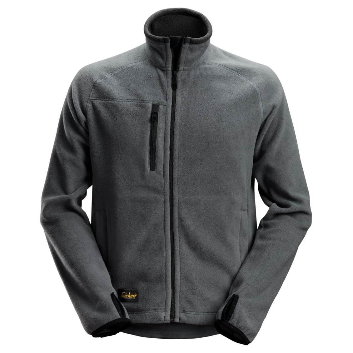 Snickers 8022 AllroundWork Warm Lightweight Fleece Jacket Steel Grey Black Main #colour_steel-grey-black