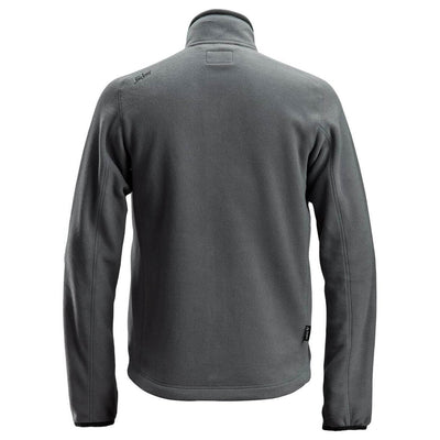 Snickers 8022 AllroundWork Warm Lightweight Fleece Jacket Steel Grey Black back #colour_steel-grey-black