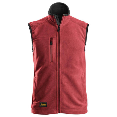 Snickers 8024 AllroundWork Fleece Vest Chili Red Black Main #colour_chili-red-black