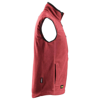 Snickers 8024 AllroundWork Fleece Vest Chili Red Black right #colour_chili-red-black