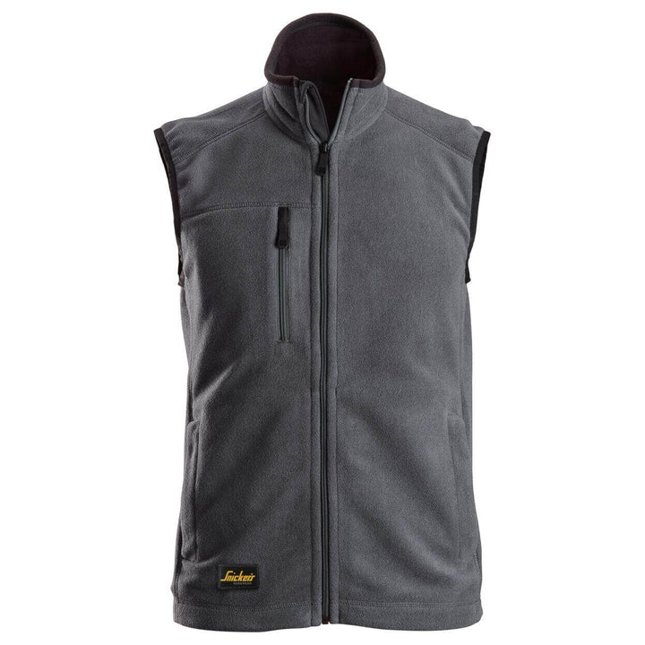 Snickers 8024 AllroundWork Fleece Vest Steel Grey Black Main #colour_steel-grey-black