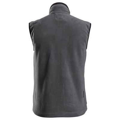 Snickers 8024 AllroundWork Fleece Vest Steel Grey Black back #colour_steel-grey-black