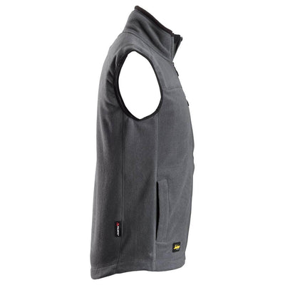 Snickers 8024 AllroundWork Fleece Vest Steel Grey Black right #colour_steel-grey-black