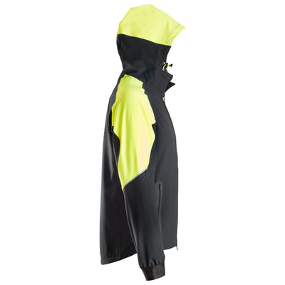 Snickers 8025 FlexiWork Neon Full Zip Stretch Hoodie Black Neon Yellow right #colour_black-neon-yellow
