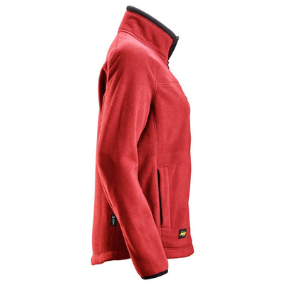 Snickers 8027 AllroundWork Polartec Womens Fleece Jacket Chili Red Black right #colour_chili-red-black