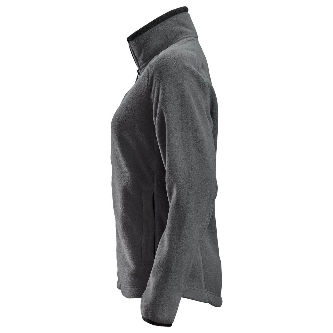 Snickers 8027 AllroundWork Polartec Womens Fleece Jacket Steel Grey Black left #colour_steel-grey-black