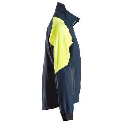 Snickers 8028 FlexiWork Neon Stretch Jacket Navy Neon Yellow right #colour_navy-neon-yellow