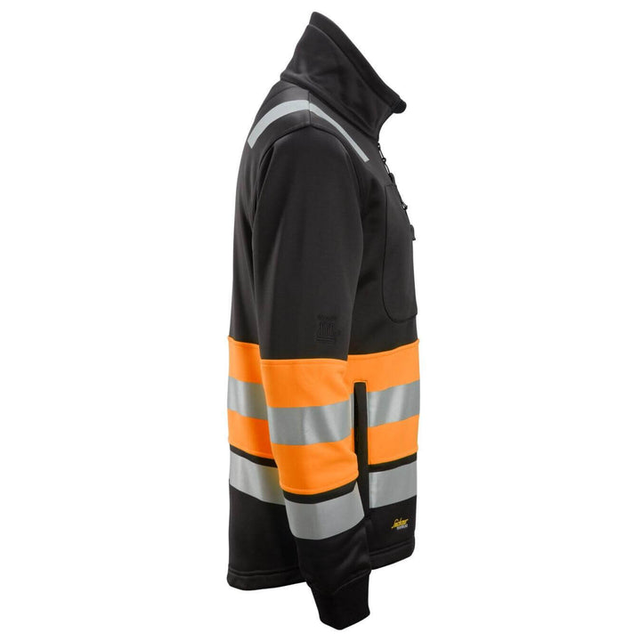 Snickers 8034 Full Zip Hi Vis Jacket Class 1 Black Hi Vis Orange right #colour_black-hi-vis-orange