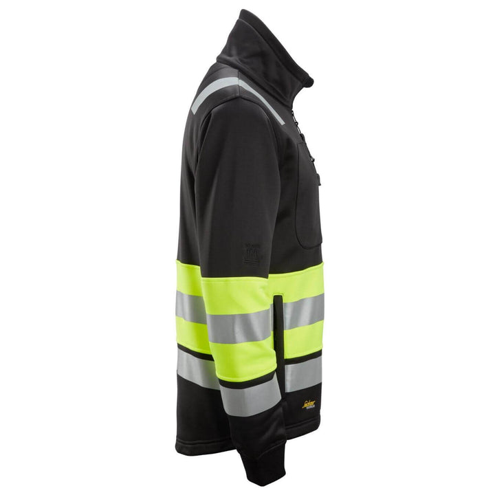 Snickers 8034 Full Zip Hi Vis Jacket Class 1 Black Hi Vis Yellow right #colour_black-hi-vis-yellow