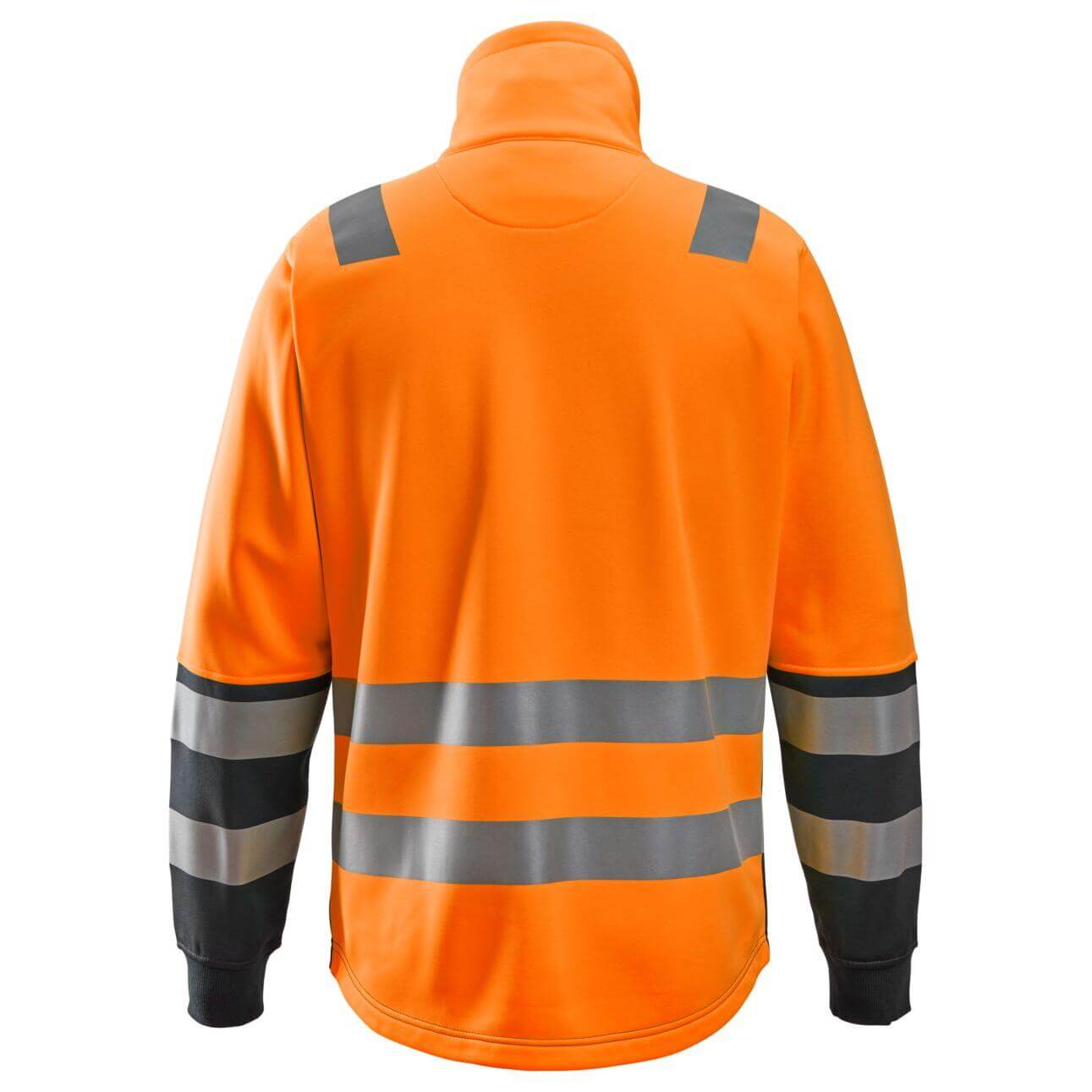 Snickers 8035 Full Zip Hi Vis Jacket Class 2 Hi Vis Orange Black back #colour_hi-vis-orange-black