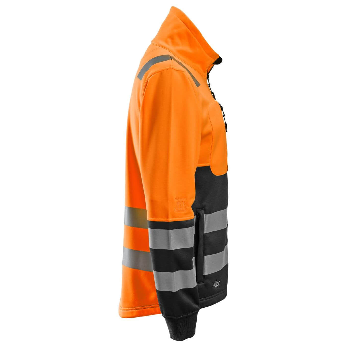 Snickers 8035 Full Zip Hi Vis Jacket Class 2 Hi Vis Orange Black right #colour_hi-vis-orange-black