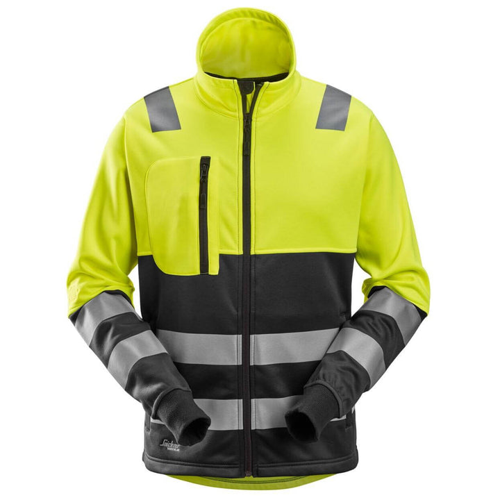 Snickers 8035 Full Zip Hi Vis Jacket Class 2 Hi Vis Yellow Black Main #colour_hi-vis-yellow-black