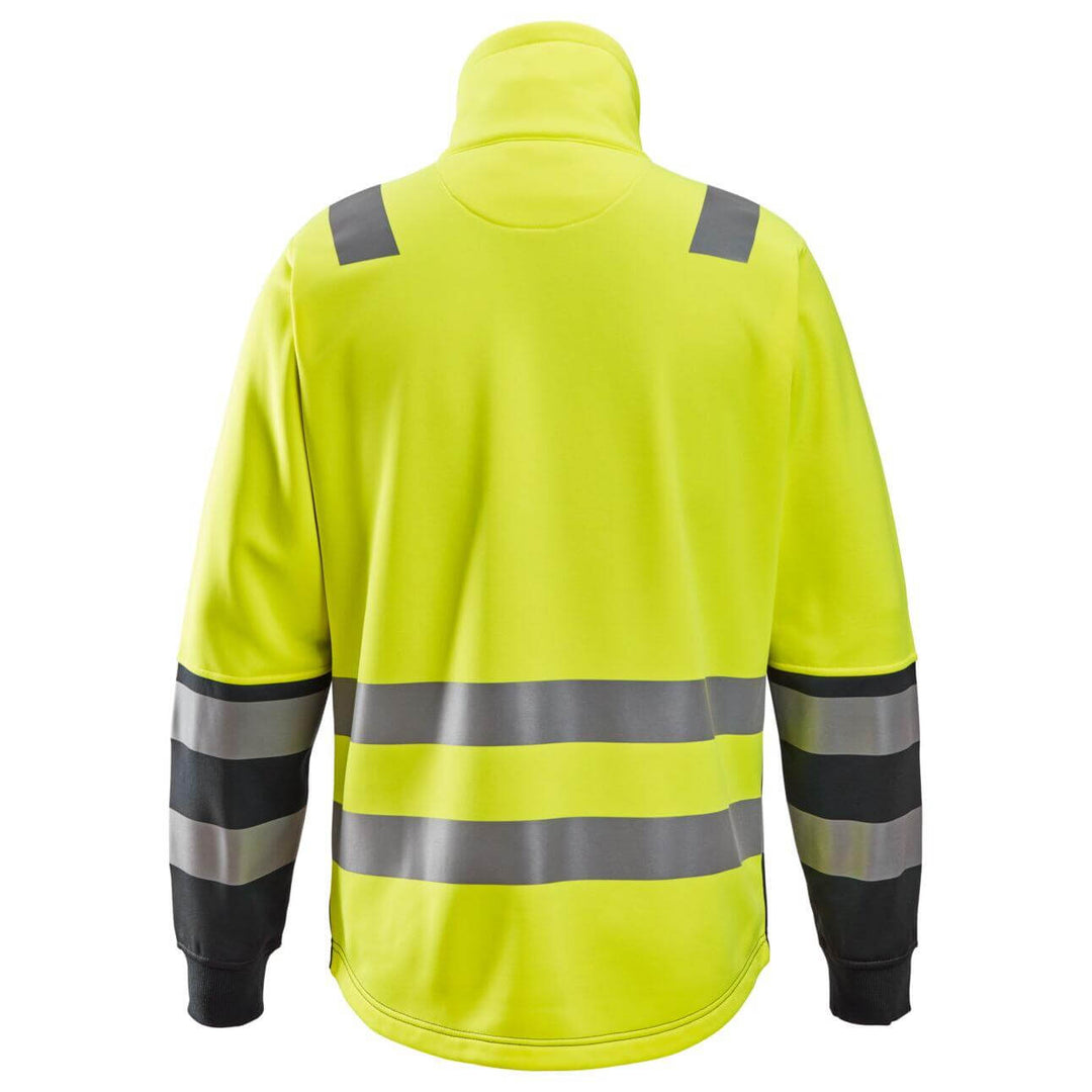 Snickers 8035 Full Zip Hi Vis Jacket Class 2 Hi Vis Yellow Black back3923940 #colour_hi-vis-yellow-black