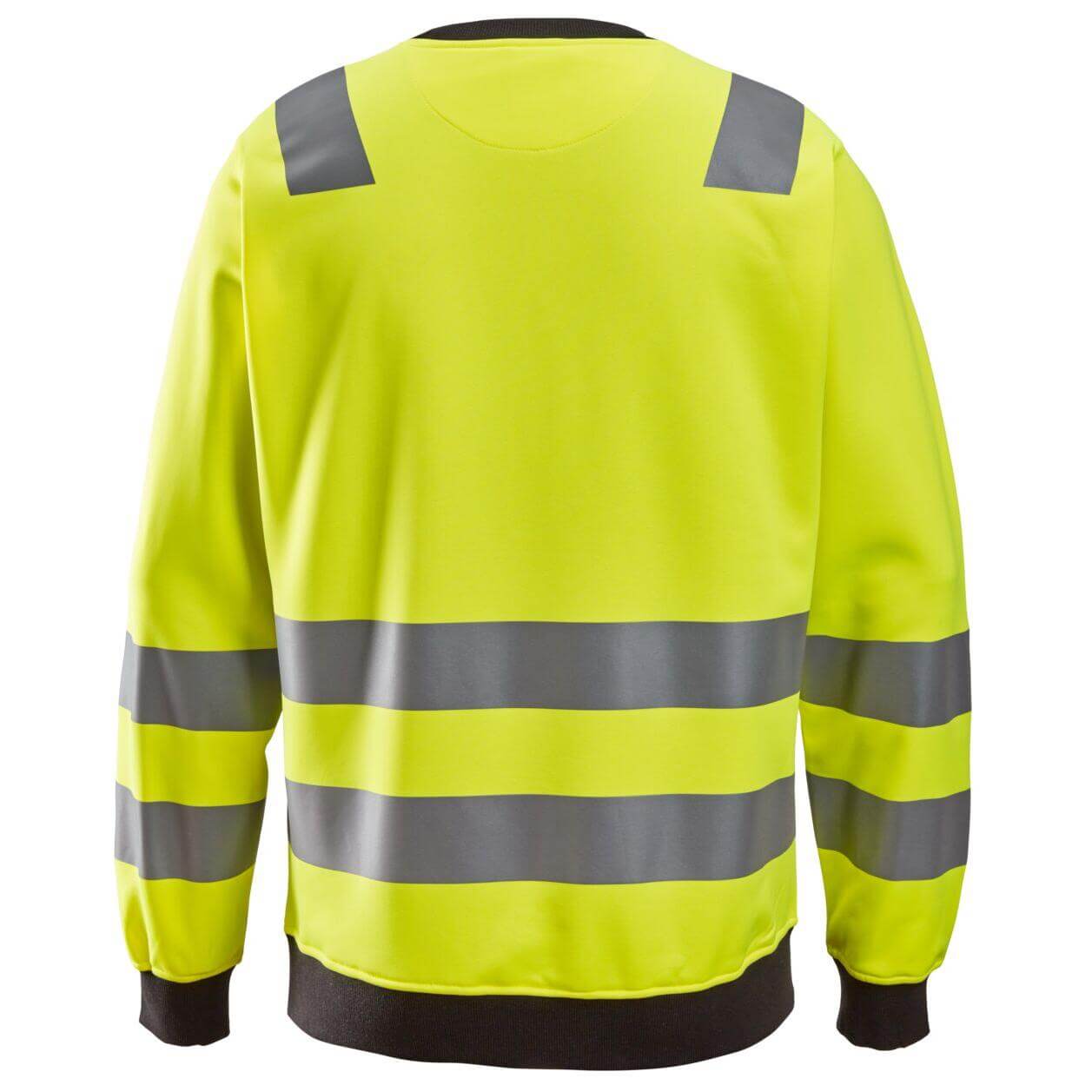 Snickers 8037 Hi Vis Sweatshirt Class 2 3 Hi Vis Yellow back #colour_hi-vis-yellow