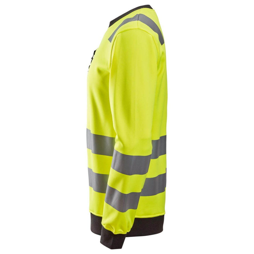 Snickers 8037 Hi Vis Sweatshirt Class 2 3 Hi Vis Yellow left #colour_hi-vis-yellow