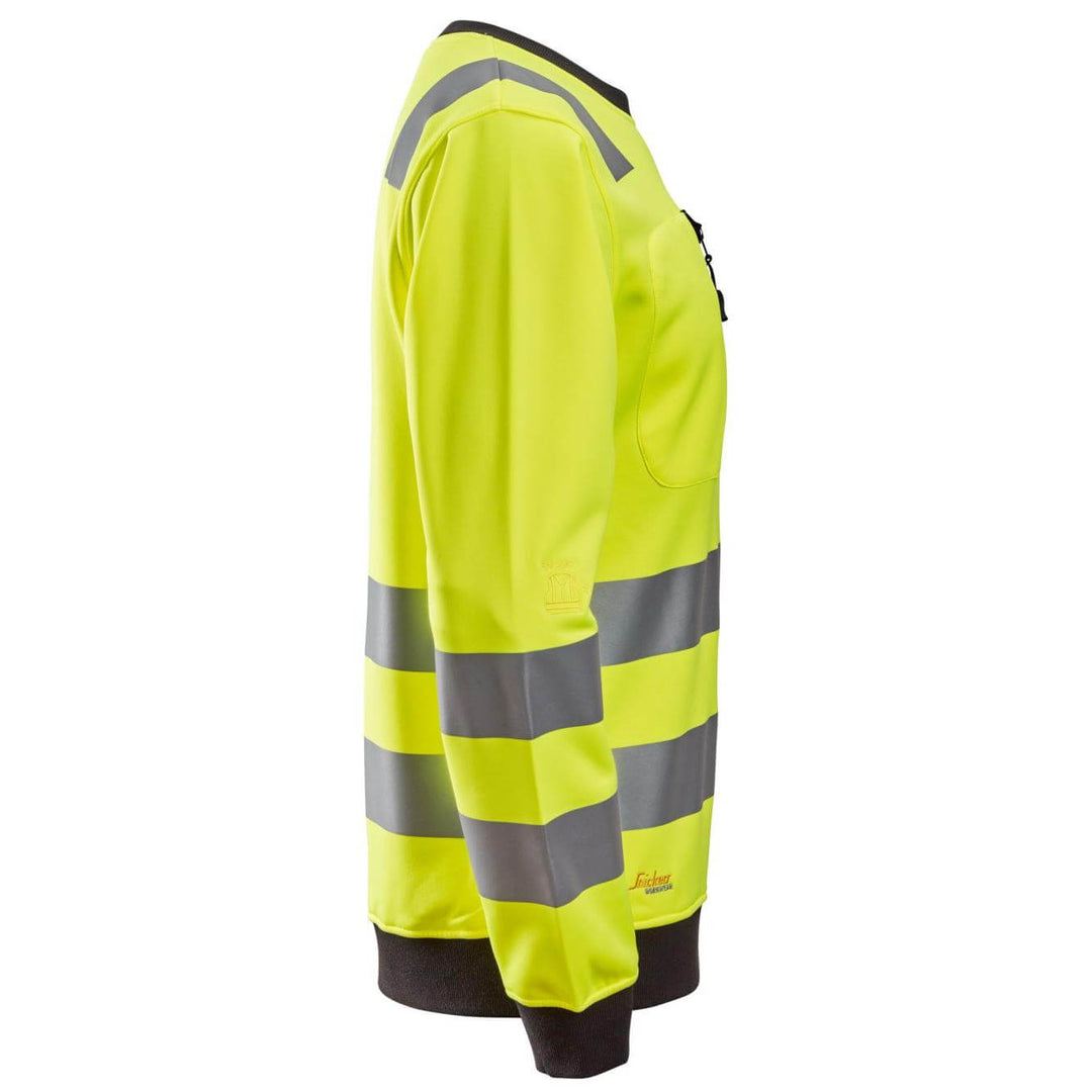 Snickers 8037 Hi Vis Sweatshirt Class 2 3 Hi Vis Yellow right #colour_hi-vis-yellow