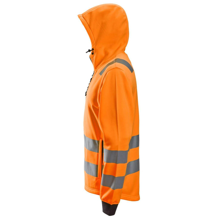 Snickers 8039 Full Zip Hi Vis Hoodie Class 2 3 Hi Vis Orange left #colour_hi-vis-orange