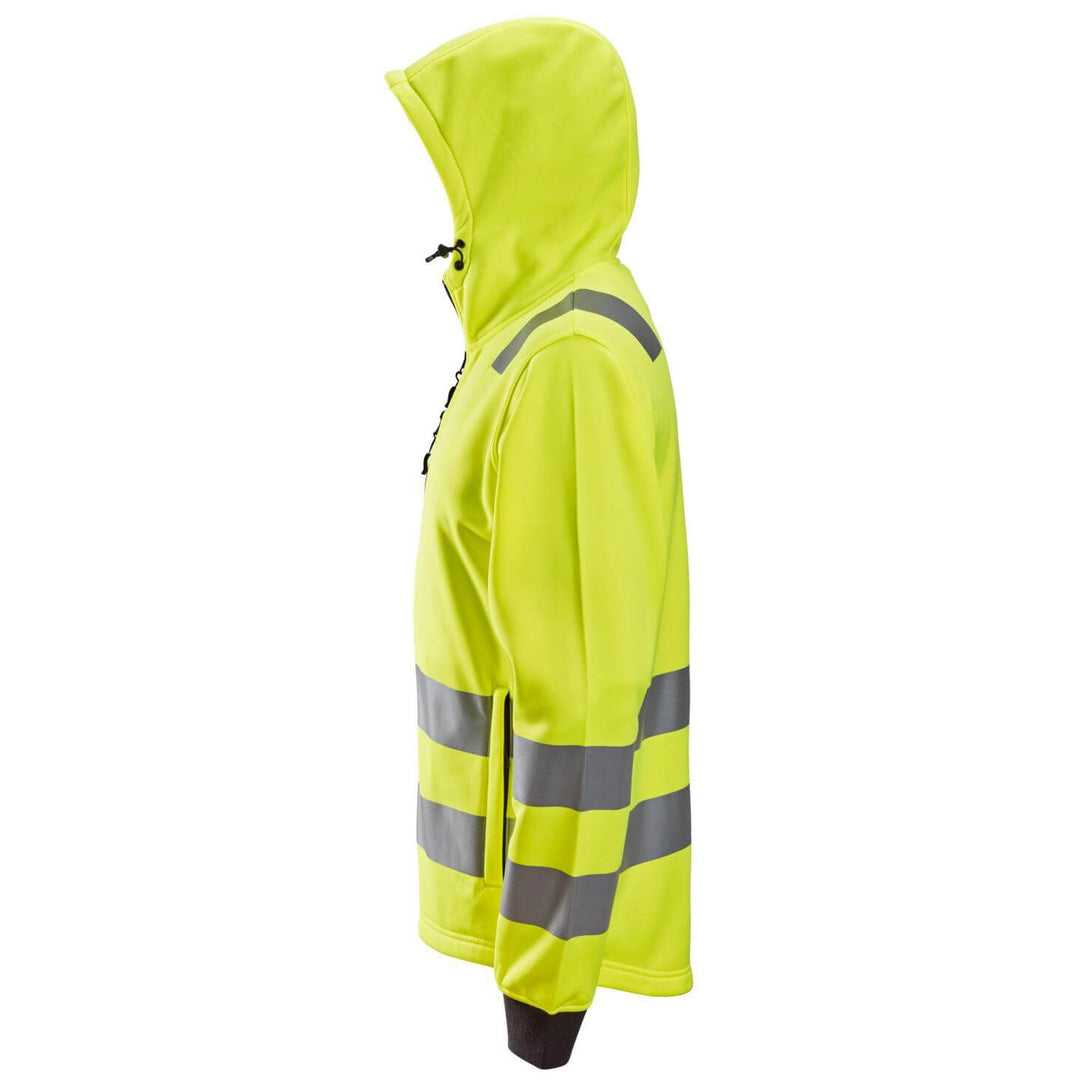 Snickers 8039 Full Zip Hi Vis Hoodie Class 2 3 Hi Vis Yellow left #colour_hi-vis-yellow