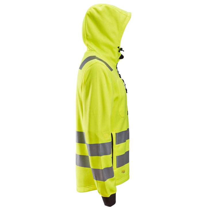 Snickers 8039 Full Zip Hi Vis Hoodie Class 2 3 Hi Vis Yellow right #colour_hi-vis-yellow