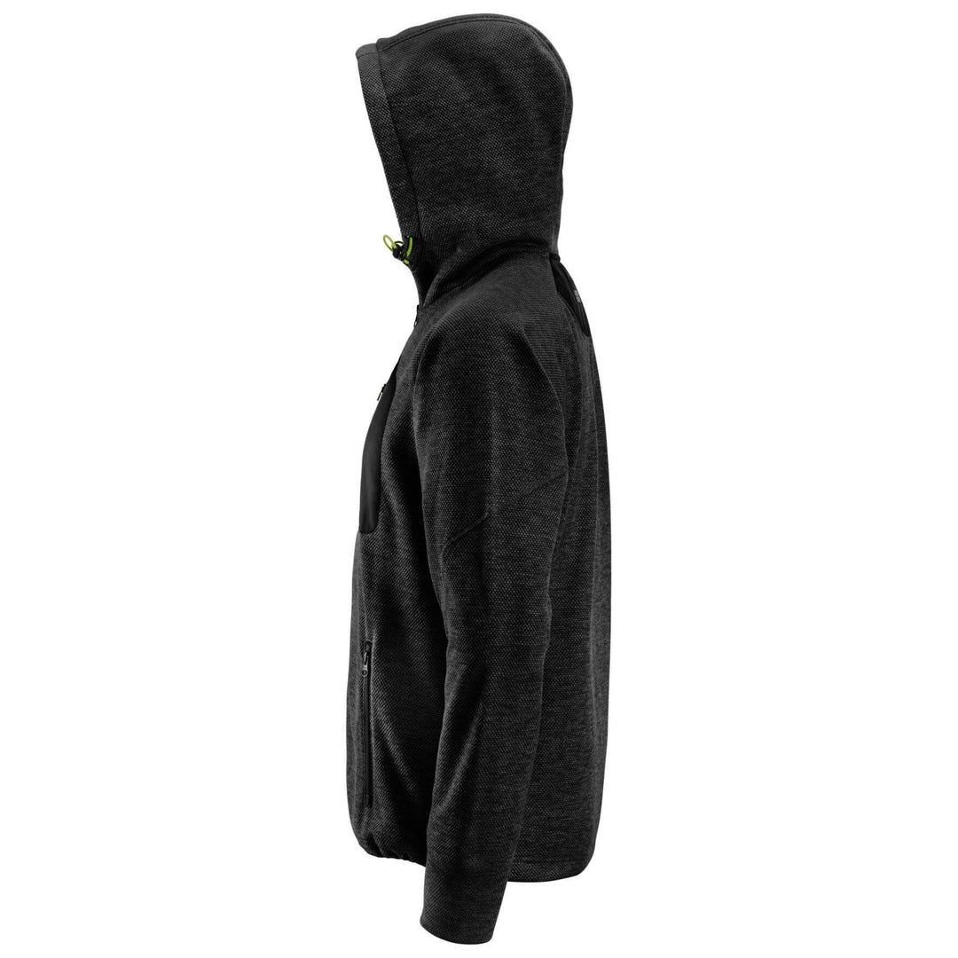 Snickers 8041 FlexiWork Fleece Hoodie Black Black left #colour_black-black