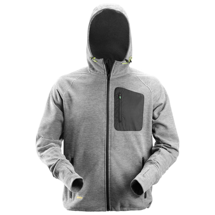 Snickers 8041 FlexiWork Fleece Hoodie Grey Black Main #colour_grey-black