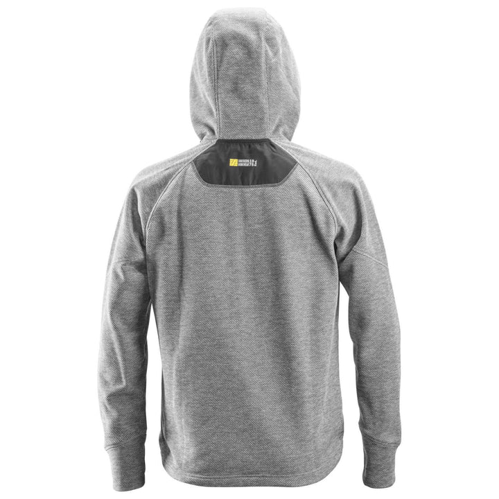 Snickers 8041 FlexiWork Fleece Hoodie Grey Black back #colour_grey-black