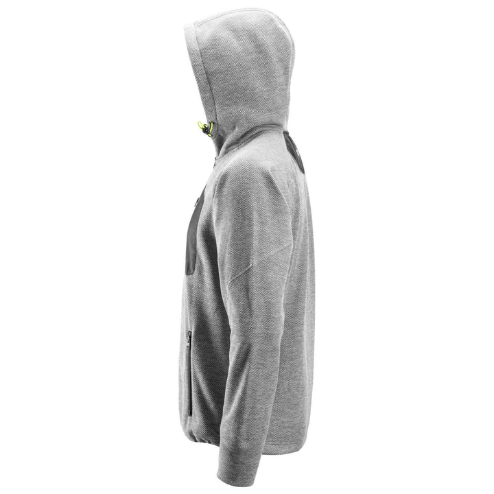 Snickers 8041 FlexiWork Fleece Hoodie Grey Black left #colour_grey-black