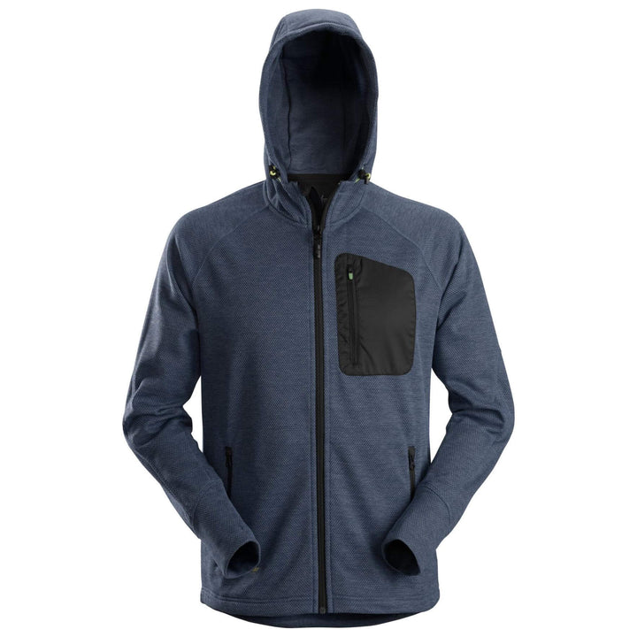 Snickers 8041 FlexiWork Fleece Hoodie Navy Black Main #colour_navy-black