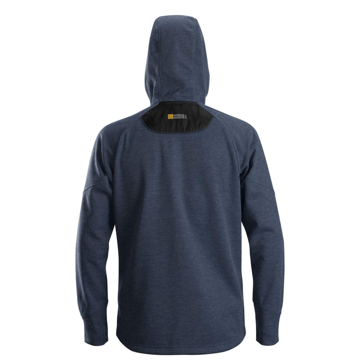 Snickers 8041 FlexiWork Fleece Hoodie Navy Black back #colour_navy-black