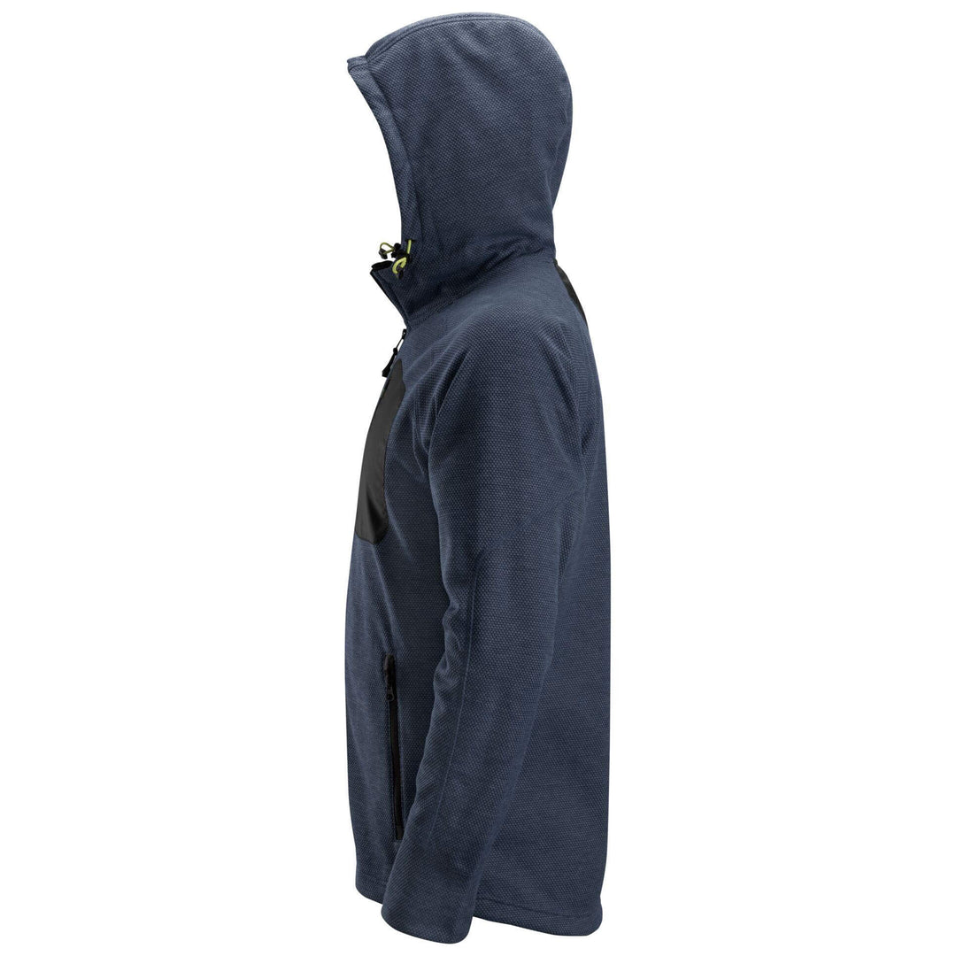 Snickers 8041 FlexiWork Fleece Hoodie Navy Black left #colour_navy-black