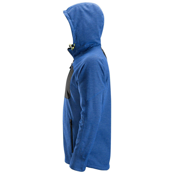 Snickers 8041 FlexiWork Fleece Hoodie True Blue Black left #colour_true-blue-black