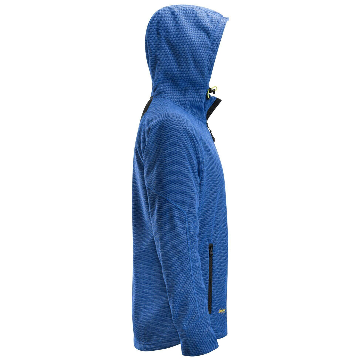 Snickers 8041 FlexiWork Fleece Hoodie True Blue Black right #colour_true-blue-black